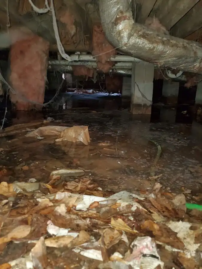 Crawl space flood assessment for Commercial Water Damage Restoration in Hawthorne